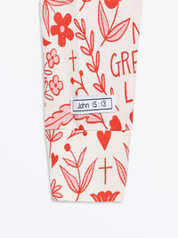 No Greater Love Pink Footless Onesie Bamboo