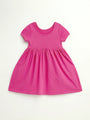 Kids Fuchsia Prayer Pocket Twirl Dress | Short Sleeve