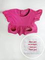 Baby Fuchsia Prayer Pocket Twirl Dress Bodysuit | Short Sleeve