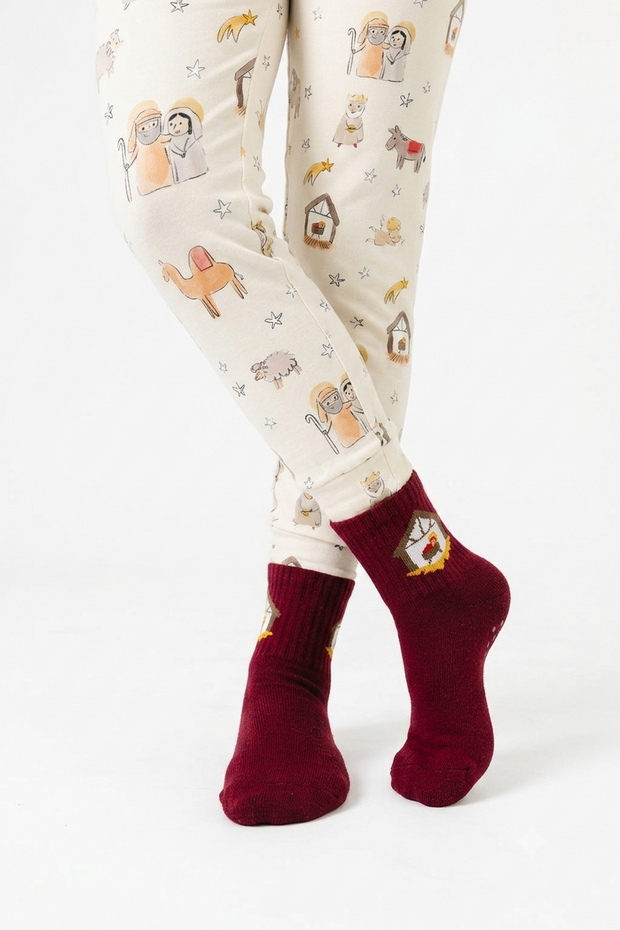 Away in a Manger Quarter Socks