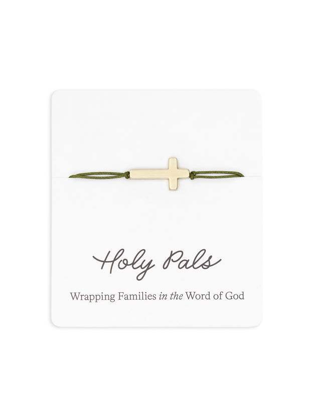 Cross Green String Bracelet