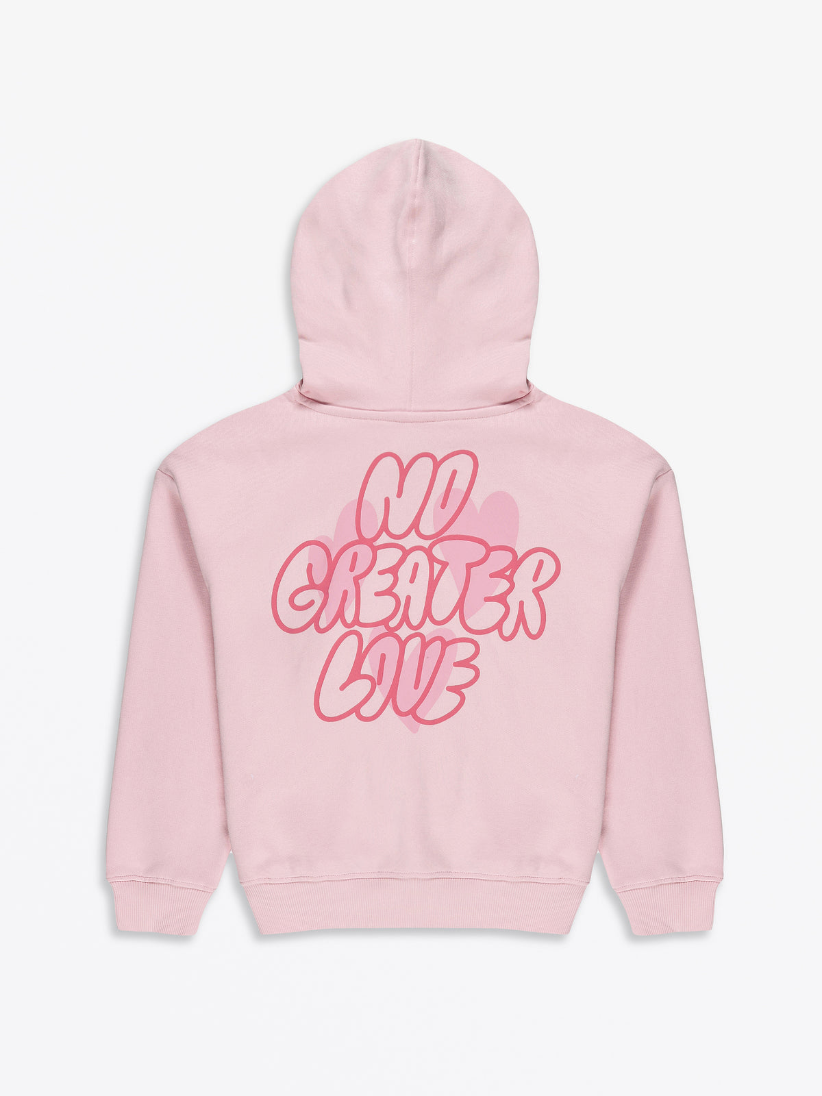 No Greater Love Pink Cotton Fleece Hoodie