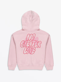 No Greater Love Pink Cotton Fleece Hoodie