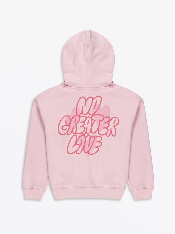 No Greater Love Pink Cotton Fleece Hoodie