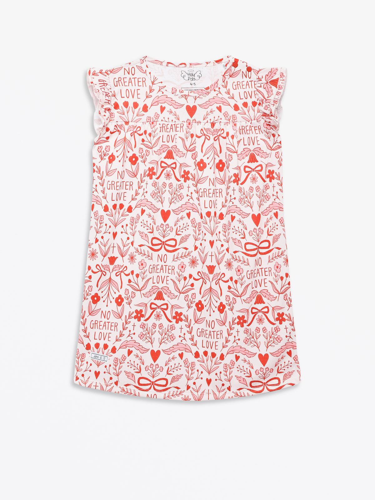 No Greater Love Pink PJ Girls Nightgown Polyester