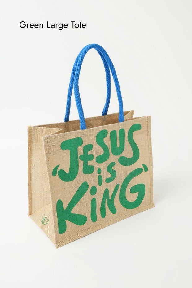 Jesus is King Large Tote Bag