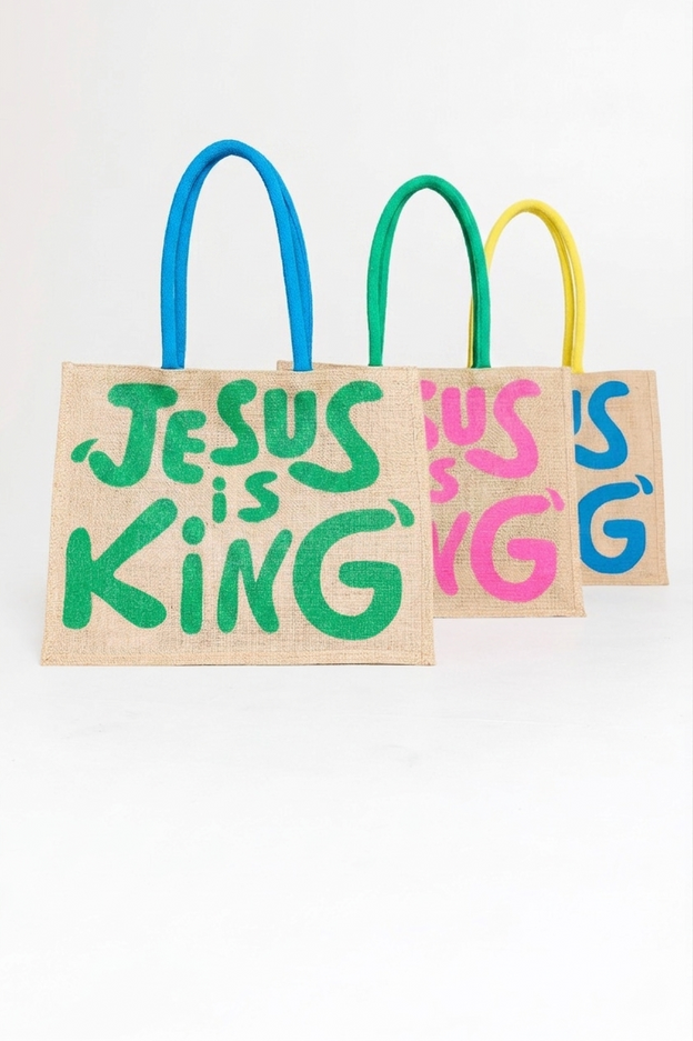 Jesus is King Large Tote Bag