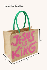 Jesus is King Large Tote Bag