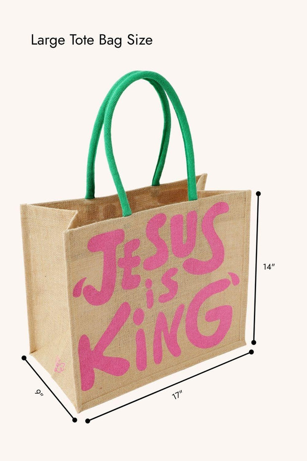 Jesus is King Large Tote Bag