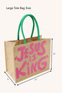 Jesus is King Large Tote Bag
