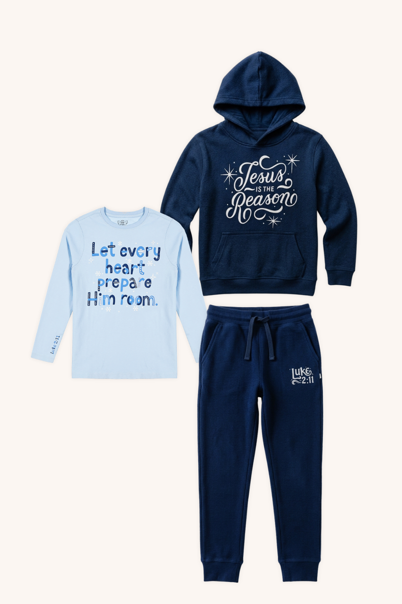 Jesus is the Reason Hoodie & Jogger + Prepare Him Room T-Shirt Bundle