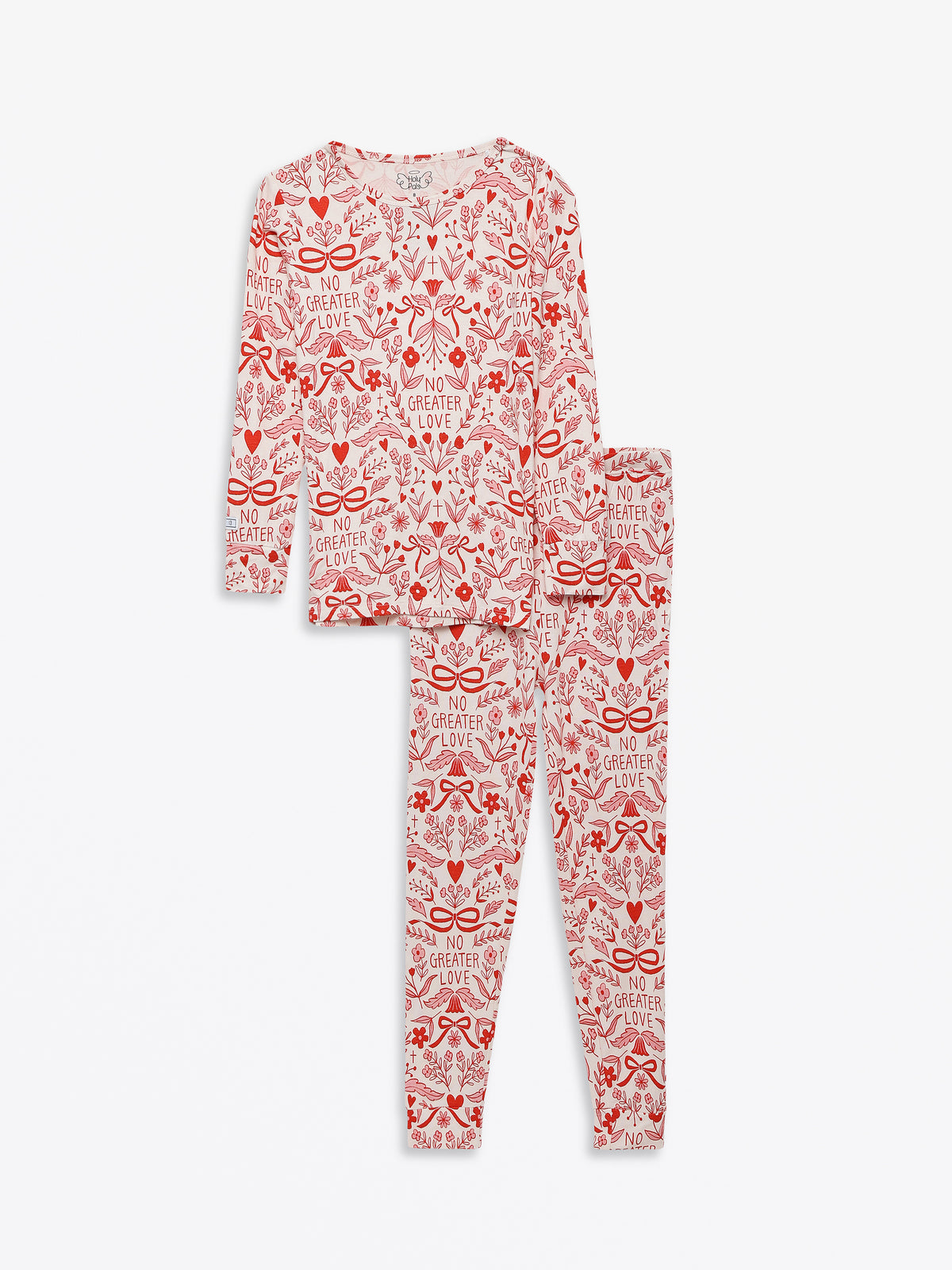 No Greater Love Pink PJ Long Sleeve Set Cotton