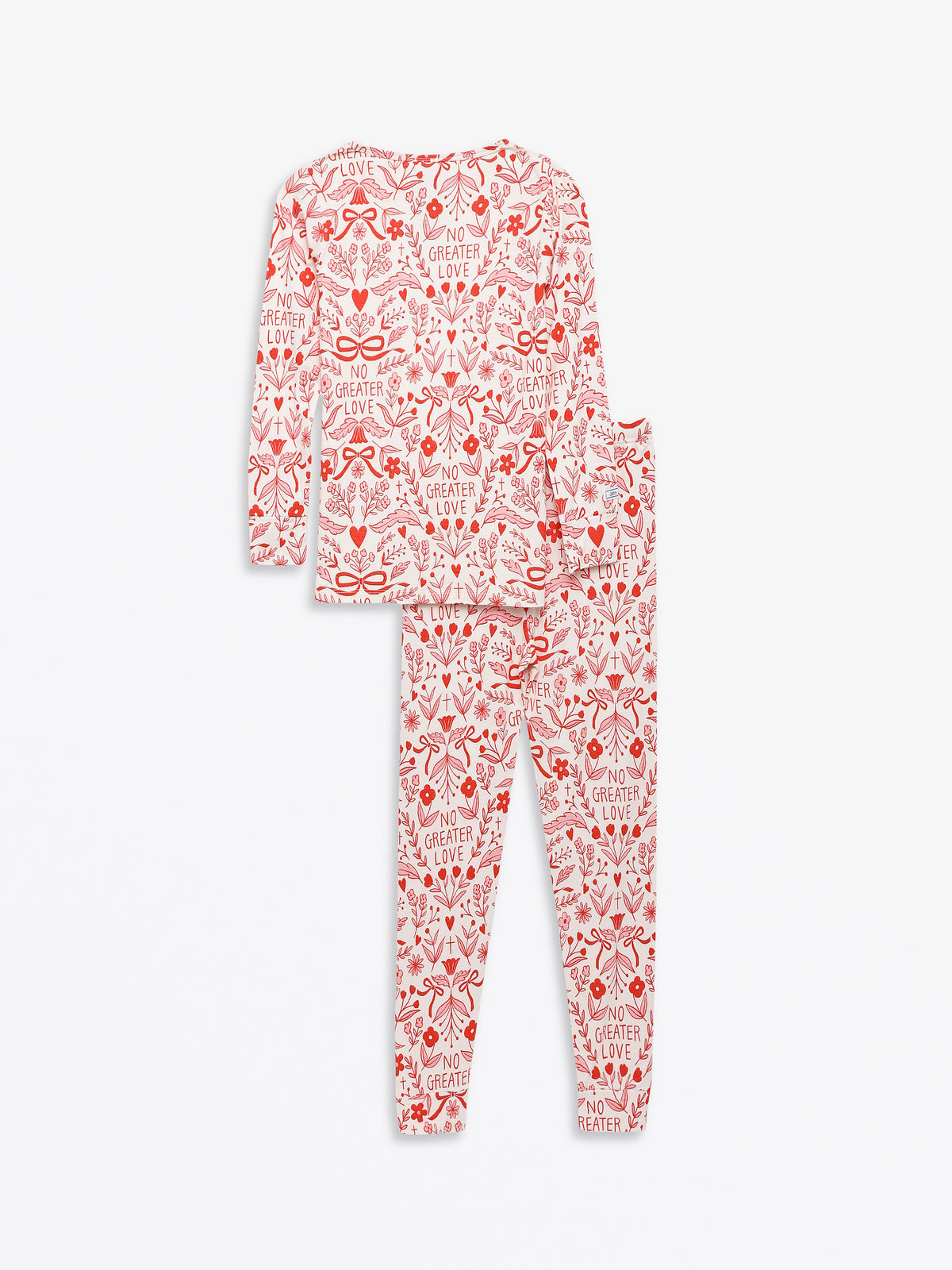 No Greater Love Pink PJ Long Sleeve Set Cotton