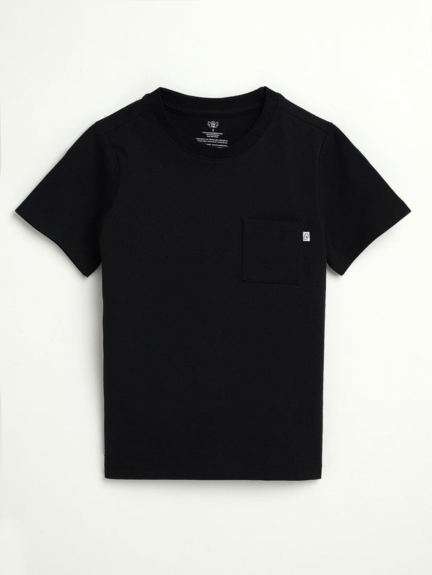 Kids Black Prayer Pocket T-Shirt | Short Sleeve