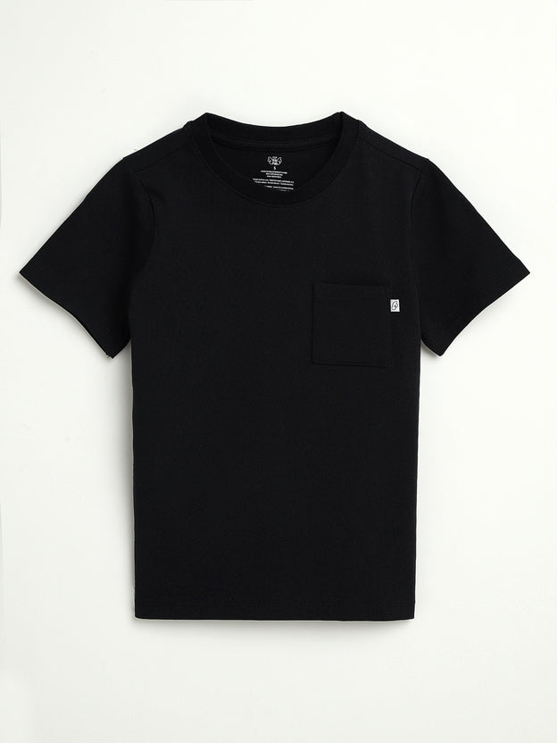 Kids Black Prayer Pocket T-Shirt | Short Sleeve