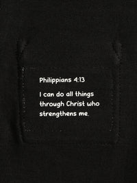 Baby Black Prayer Pocket T-Shirt Cotton | Short Sleeve