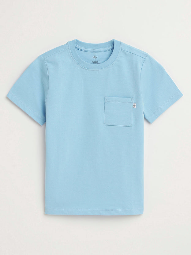 Kids Blue Prayer Pocket T-Shirt | Short Sleeve