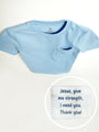 Kids Blue Prayer Pocket T-Shirt | Short Sleeve