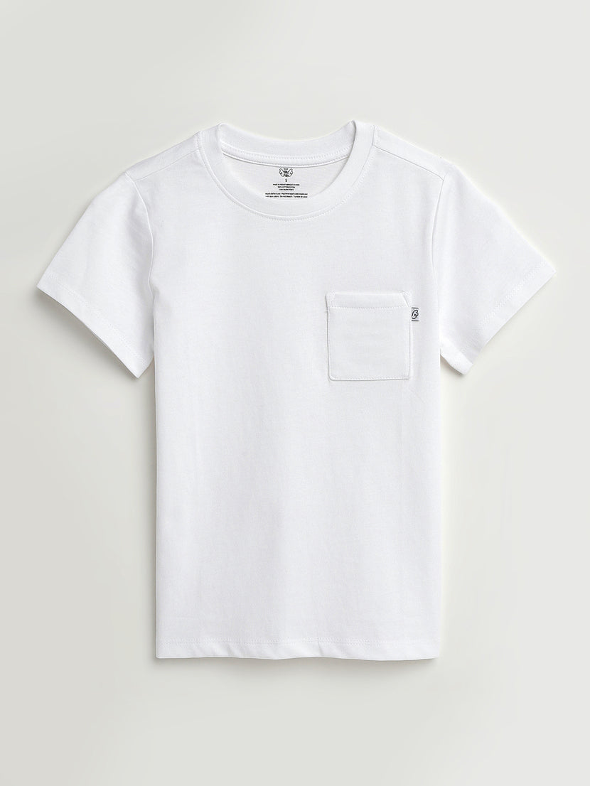 Kids White Prayer Pocket T-Shirt | Short Sleeve