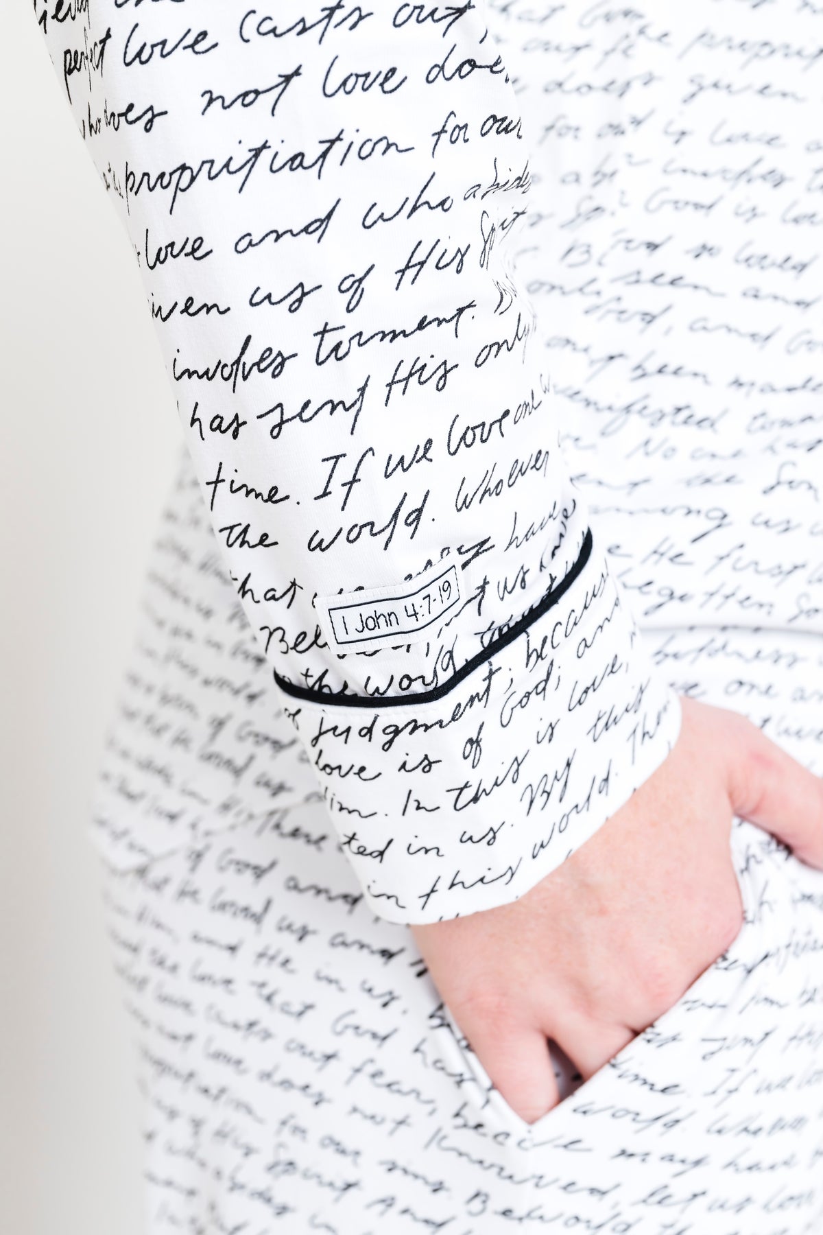 Love One Another Womens PJ Notch Collar Set Cotton