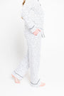 Love One Another Womens PJ Notch Collar Set Cotton
