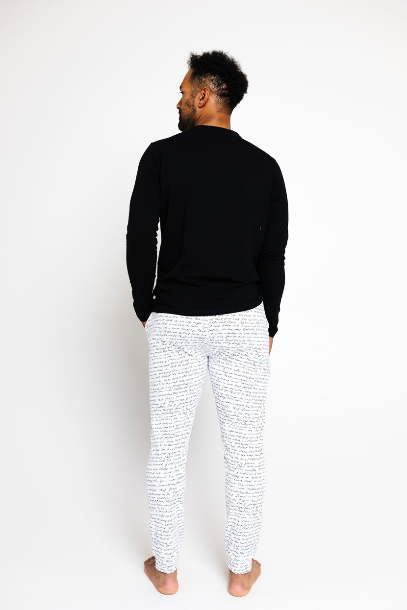 Love One Another Mens PJ Set Cotton