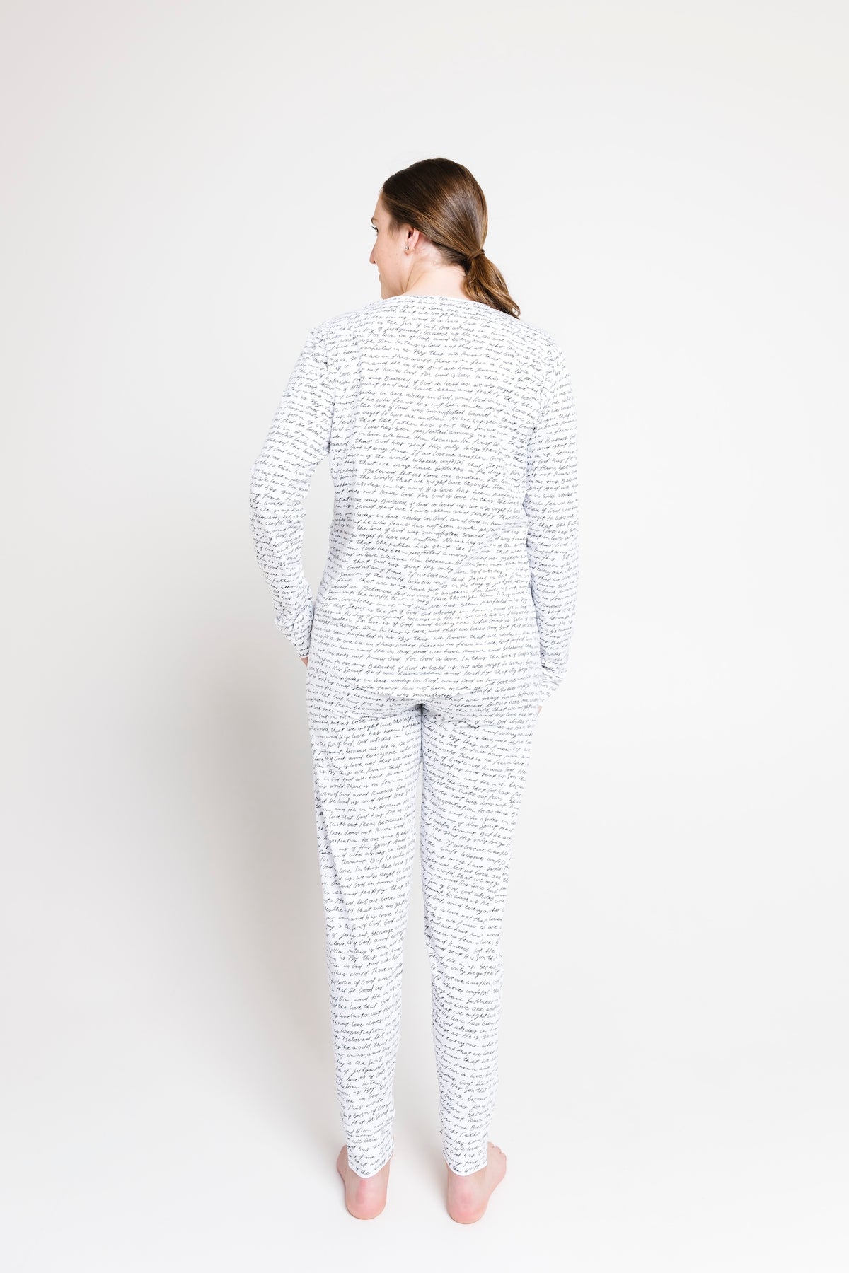 Love One Another Womens PJ Jogger Set Cotton