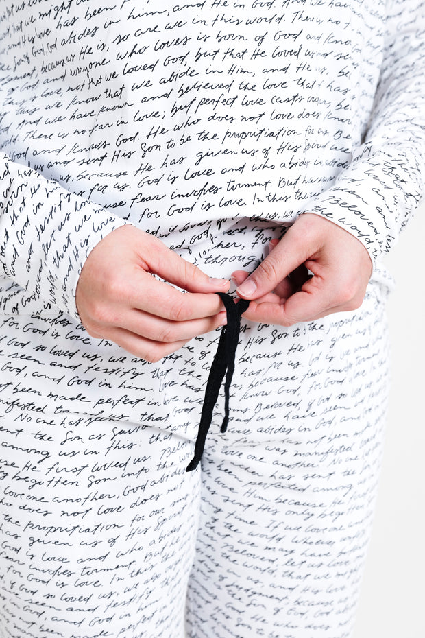 Love One Another Womens PJ Jogger Set Cotton