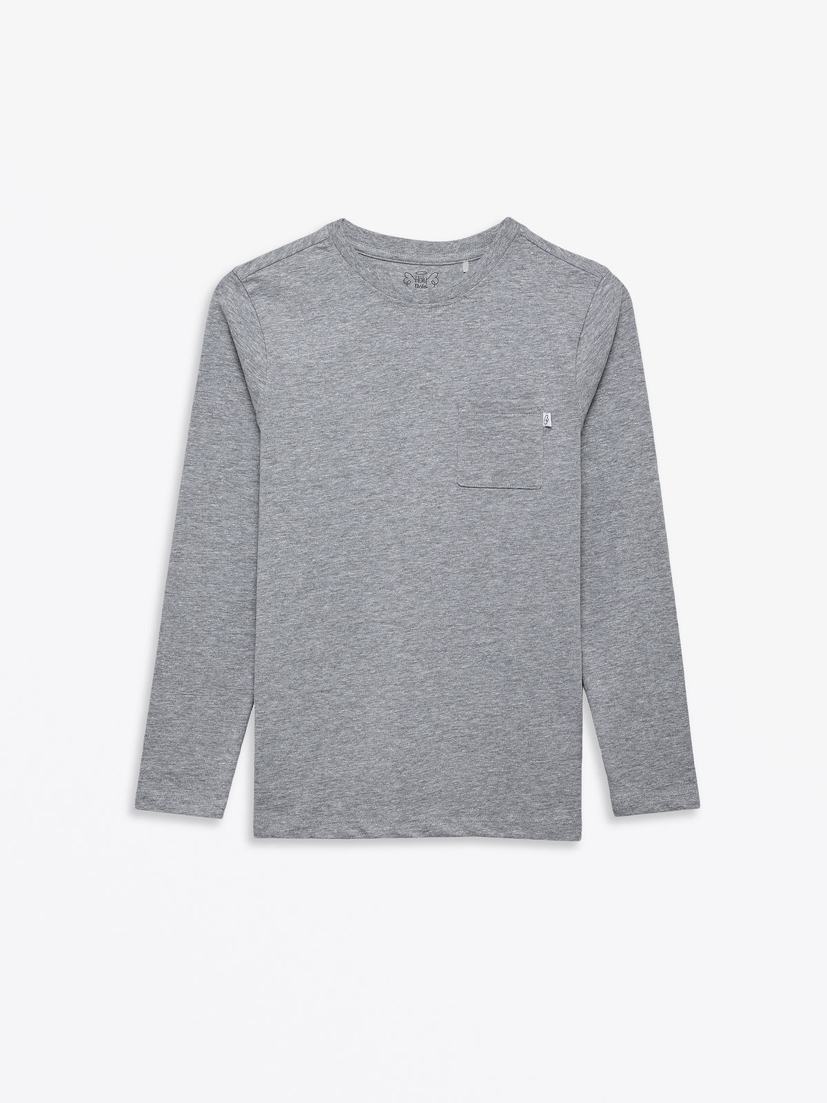 Heather Gray Prayer Pocket Long Sleeve T-Shirt Cotton
