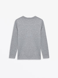 Heather Gray Prayer Pocket Long Sleeve T-Shirt Cotton