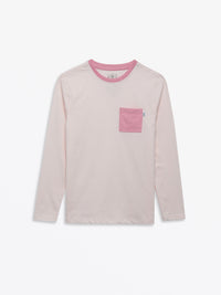 Pink Prayer Pocket Long Sleeve T-Shirt Cotton