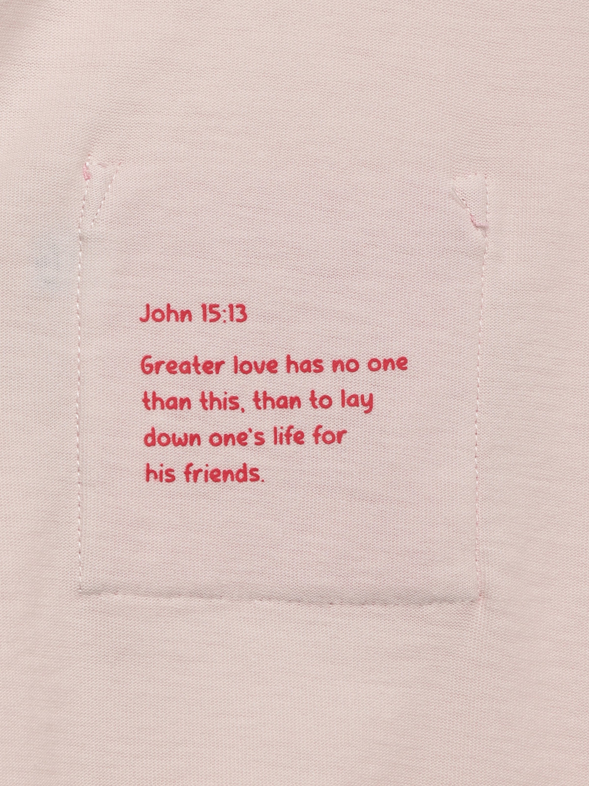 Pink Prayer Pocket Long Sleeve T-Shirt Cotton