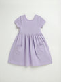 Kids Lilac Prayer Pocket Twirl Dress | Short Sleeve