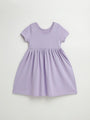 Kids Lilac Prayer Pocket Twirl Dress | Short Sleeve
