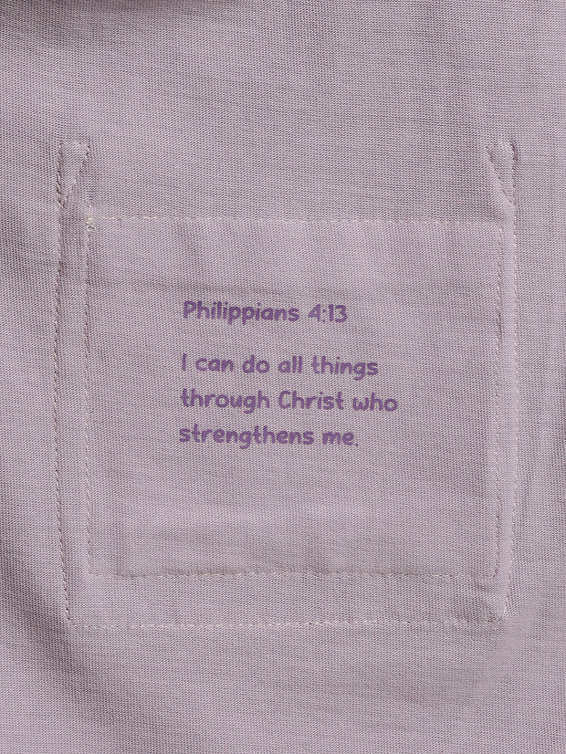 Kids Lilac Prayer Pocket Twirl Dress | Short Sleeve