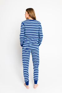 No Greater Love Blue Womens PJ Jogger Set Cotton