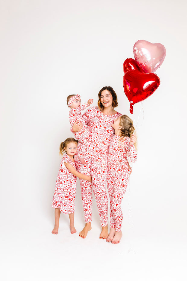 No Greater Love Pink PJ Long Sleeve Set Bamboo