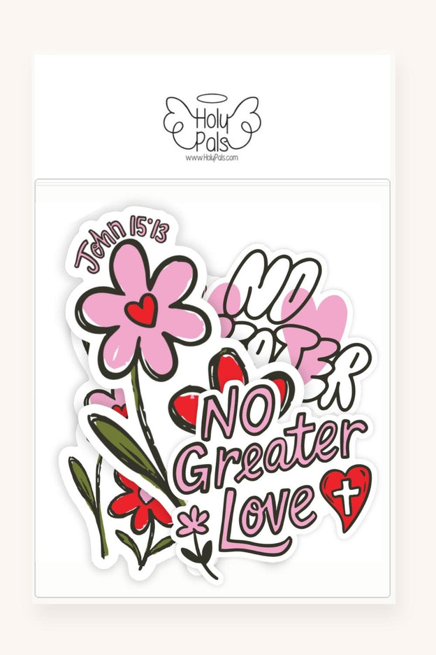 No Greater Love Pink Stickers - 4 Pack