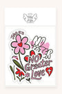 No Greater Love Pink Stickers - 4 Pack