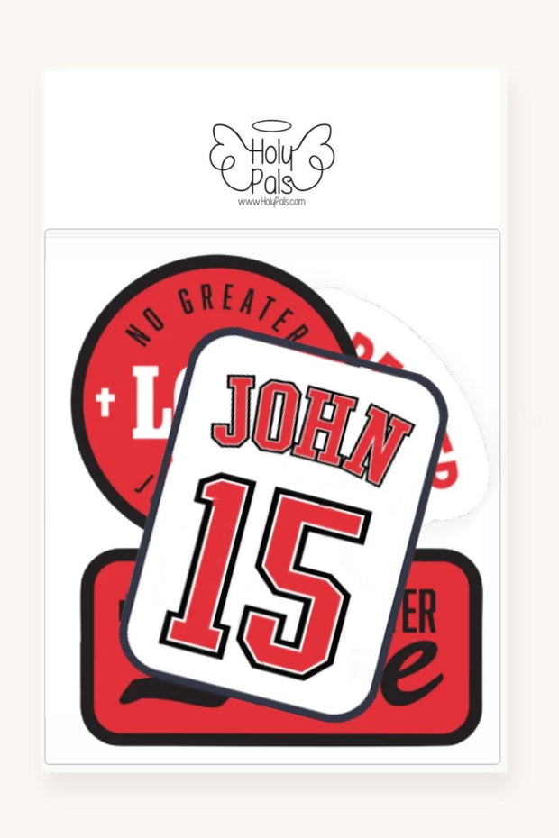 No Greater Love Red Stickers - 4 Pack