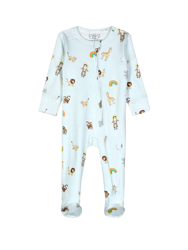 Noah and the Ark PJ Footed Onesie Cotton