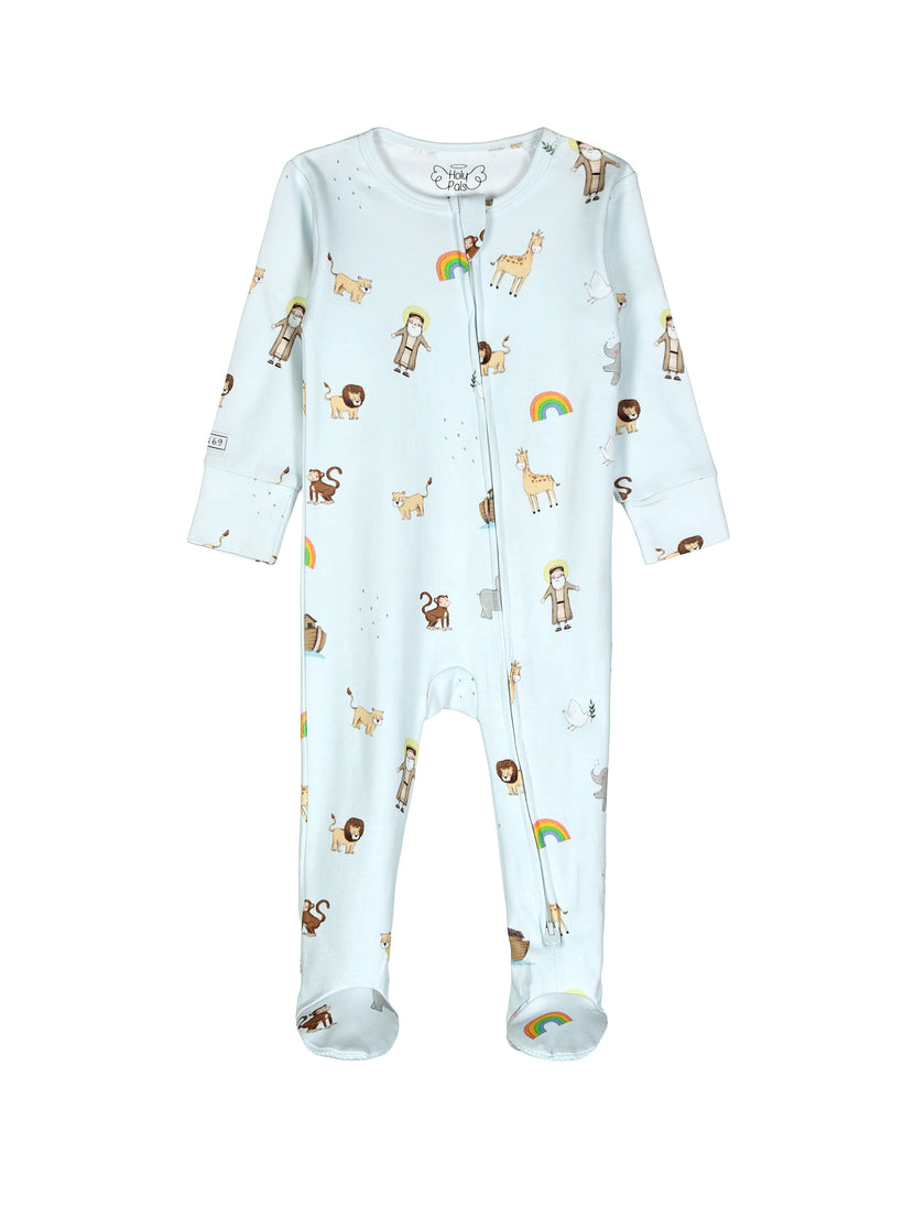 Noah and the Ark PJ Footed Onesie Cotton