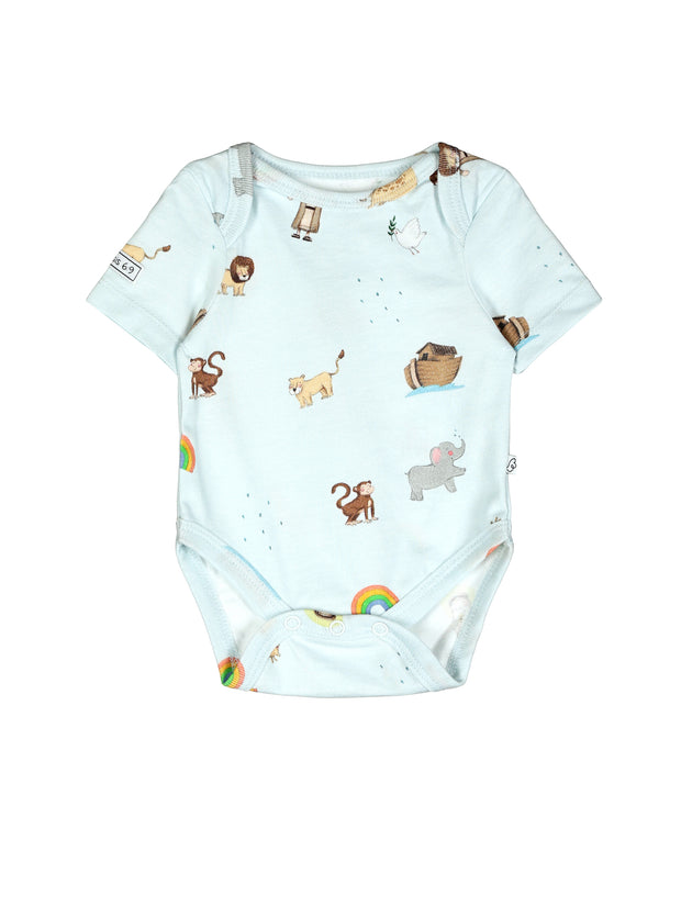 Noah and the Ark Short Sleeve Bodysuit Cotton