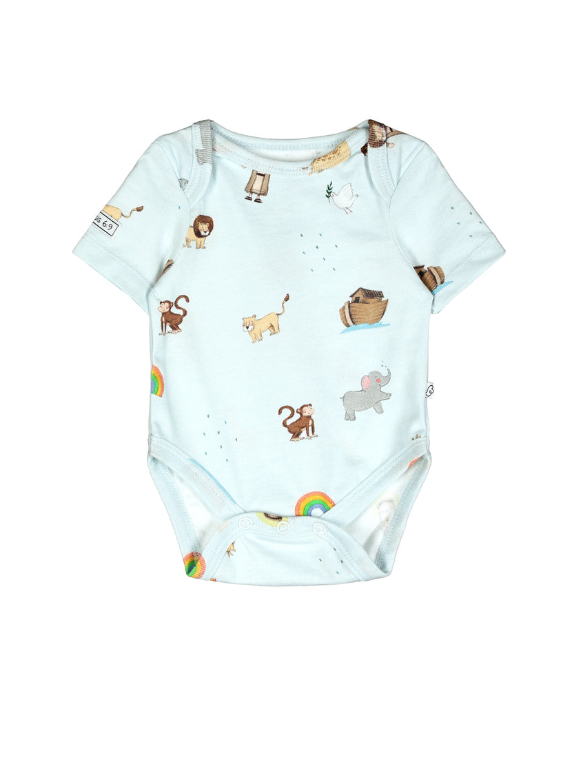 Noah and the Ark Short Sleeve Bodysuit Cotton