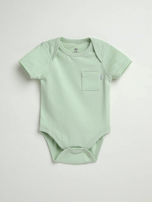 Baby Pistachio Prayer Pocket Bodysuit | Short Sleeve
