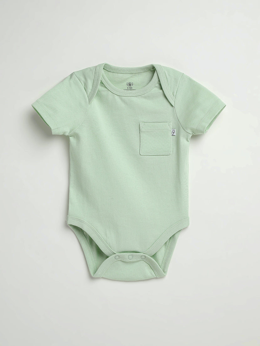 Baby Pistachio Prayer Pocket Bodysuit | Short Sleeve