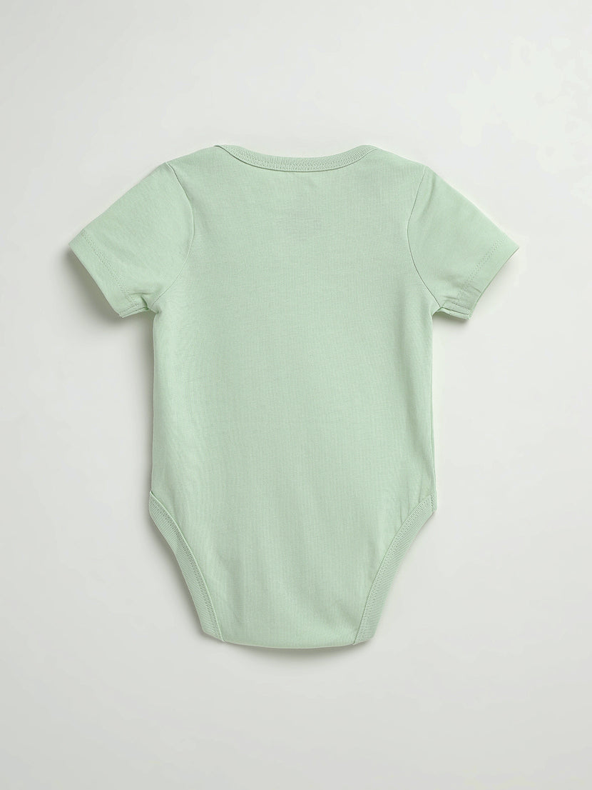 Baby Pistachio Prayer Pocket Bodysuit | Short Sleeve