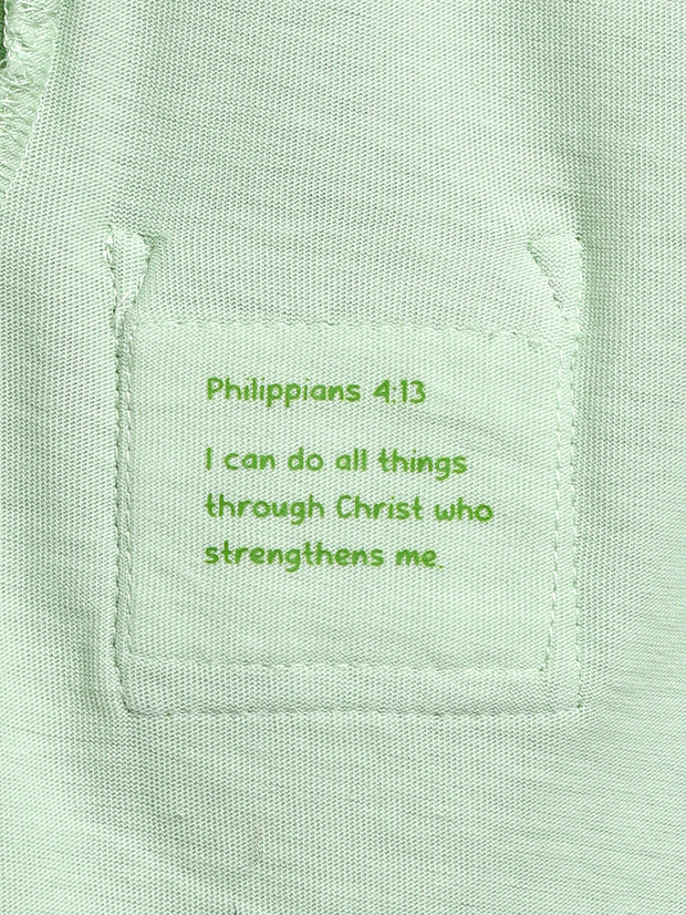 Baby Pistachio Prayer Pocket Bodysuit | Short Sleeve