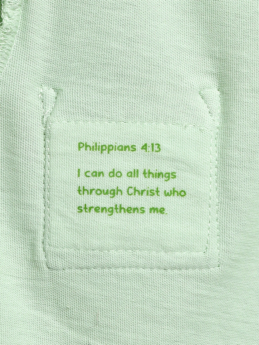 Baby Pistachio Prayer Pocket Bodysuit | Short Sleeve