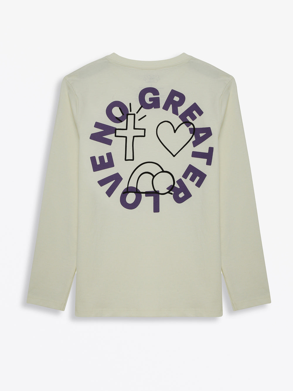 Baby No Greater Love Purple T-Shirt Cotton | Long Sleeve